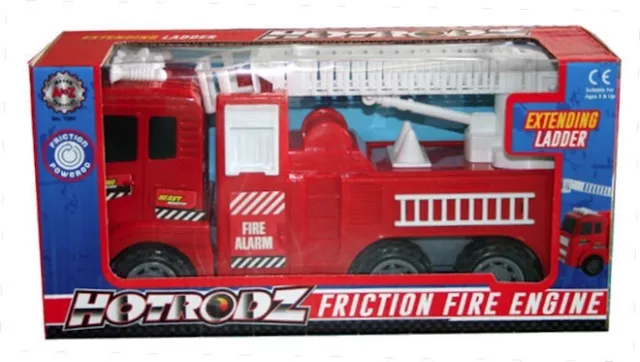 Friction Powered Fire Rescue Truck Engine Childrens Kids Toy New Boxed