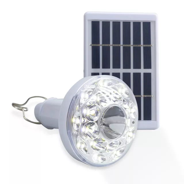 Lámpara LED portátil Antorcha de carga solar bombilla para acampar con gancho