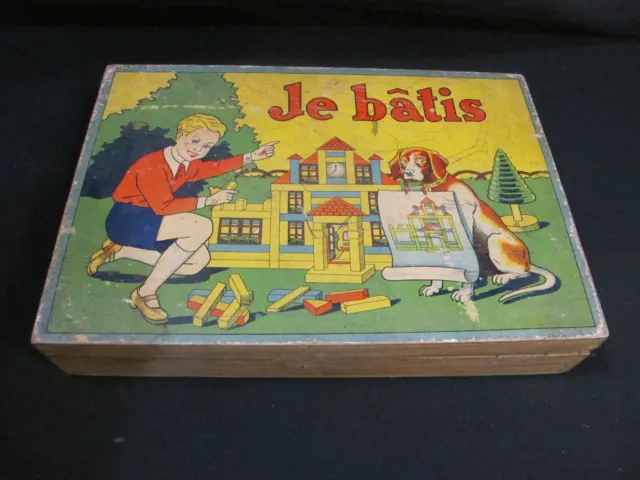 Ancien jeu de Construction en Bois "Je Bâtis"