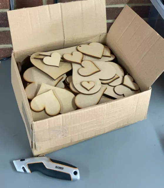 HA2 XL Clearance Wholesale Job lot Laser Cut Wooden MDF Love Heart Craft Shapes