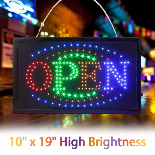 21×13'' OPEN Business Store Bar Sign Ultra Bright LED Neon Light Animated Motion