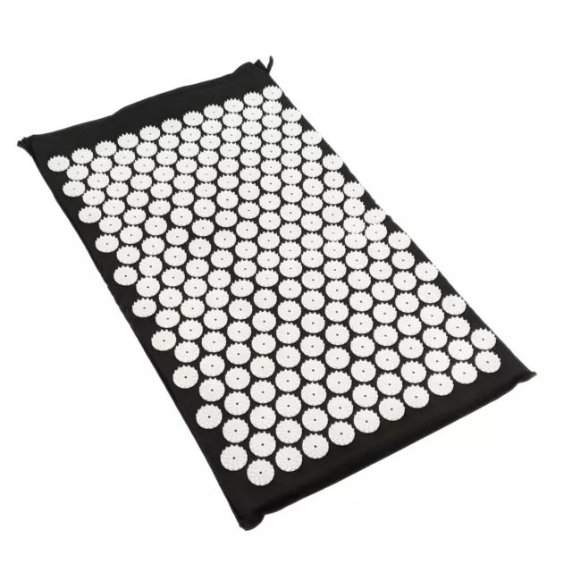 Tapis D'Acupression Planche à Clous Matelas de Yoga Akupressu Shiatsu Noir