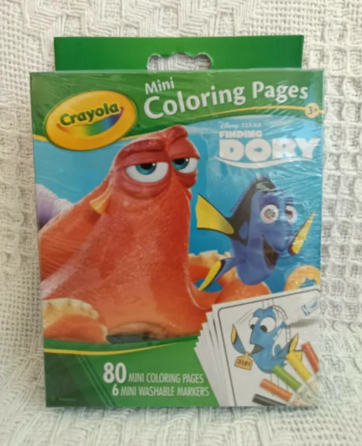 Crayola Finding Dory 80 Mini Malvorlagen + 6 Mini waschbare Marker + Bleistifte 2