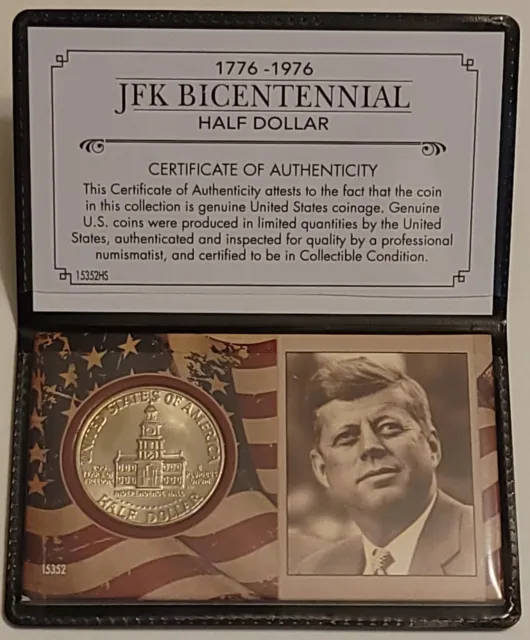 1976 President John F. Kennedy BICENTENNIAL Half Dollar Independence Hall COA