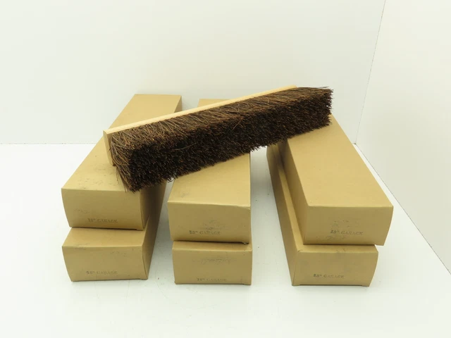 18" Garage Shop Brush Wooden Push Broom Head 4" Palmyra Fill  Lot of 6