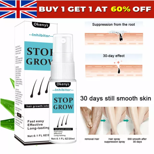 Powerful Permanent Painless Hair Removal Spray Stop Hair Growth Inhibitor UK