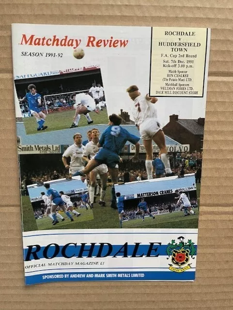 Rochdale V Huddersfield Town FA Cup 1991-1992