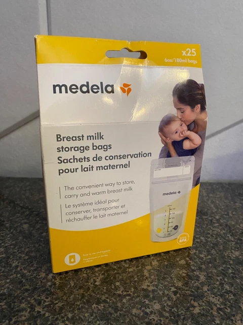 MEDELA Breast Milk Storage 6oz Bags 25 Count- New