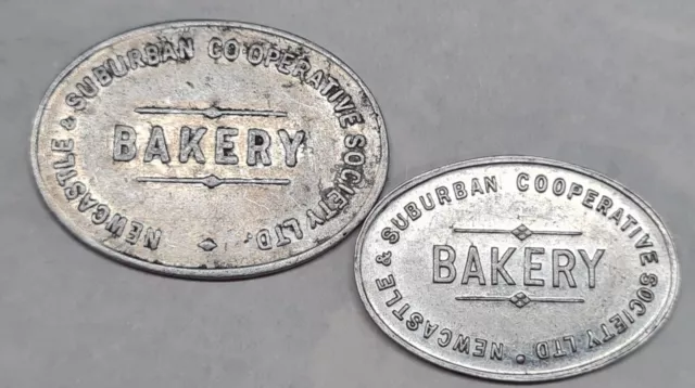 Newcastle & Suburban Bakery N.S.W.  One Loaf and Half Loaf Tokens