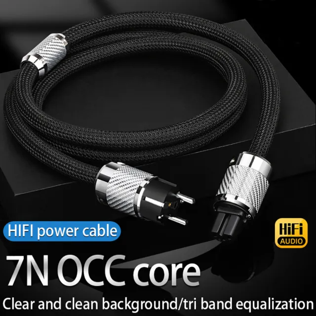 Audiophile HIFI Power Cable Cord OCC AC Audio Amplifier DAC filter EU US AU Plug