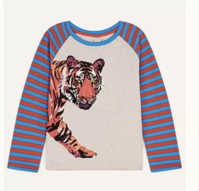 Monsoon Boys Glow Tiger Stripe Grey Long Sleeve T-shirt Age 2-3 Years *BNWT*