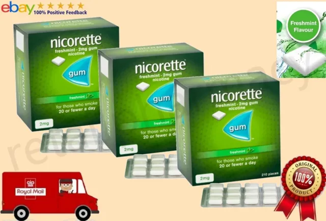 Nicorette Gum Freshmint 2mg of 210  (BOX 3)  Expiry 2025