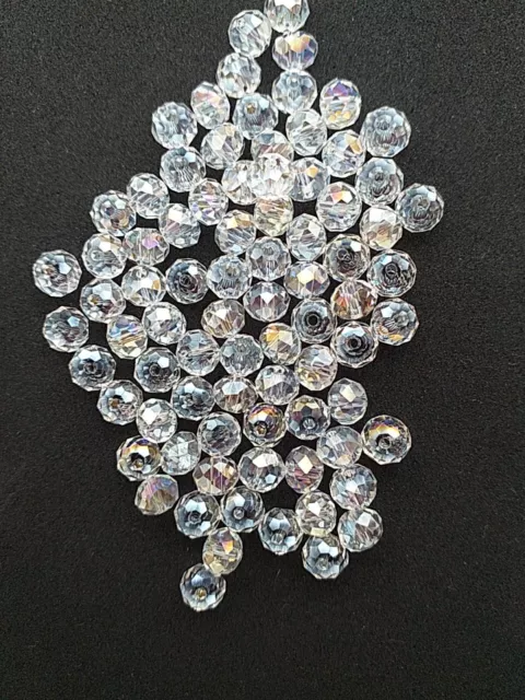 82 X Swarovski Faceted Clear  Crystal Gem Stones  6 mm Round Jewellery Making