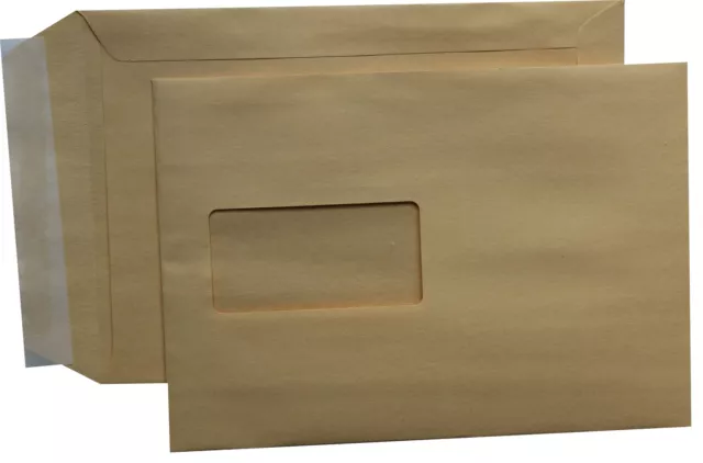 1000 pièces sacs d'expédition DIN A5 C5 marron avec fenêtre enveloppes enveloppes enveloppes HK