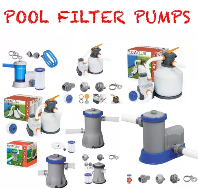 Bestway Flowclear Filter Pump 330/530/800/1500/2200/3000 gal for Swimming Pools