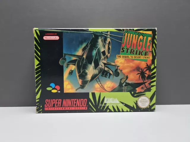 Jungle Strike - Super Nintendo - Snes - Pal Eur Cib Ovp - Boxed Top Rar Selten