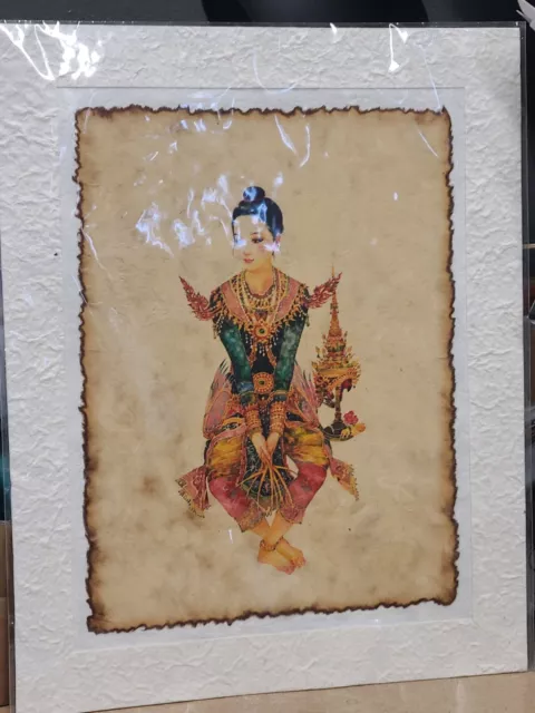 Thai Sitting Artwork On Mache Backing 20x16