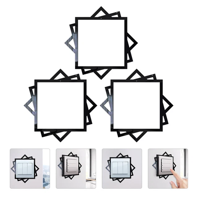 3 pz interruttore luce interruttore specchio adesivo decorazione casa piastra interruttore