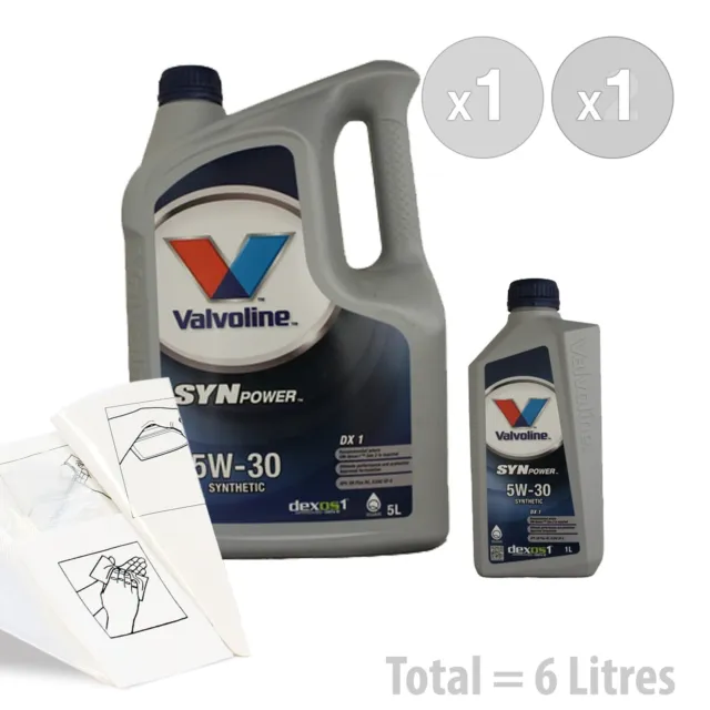 Valvoline Car Engine Oil - Valvoline SynPower DX1 5W-30 S Kit / Pack 6 LITRES 6L