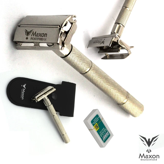 Afeitadora húmeda + 5 cuchillas Maxon afeitadora afeitadora afeitadora hombre con estuche