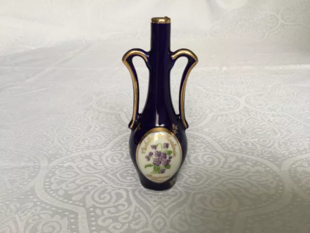 flacon parfum ancien en Porcelaine « Violettes de Toulouse » Berdoues Vide