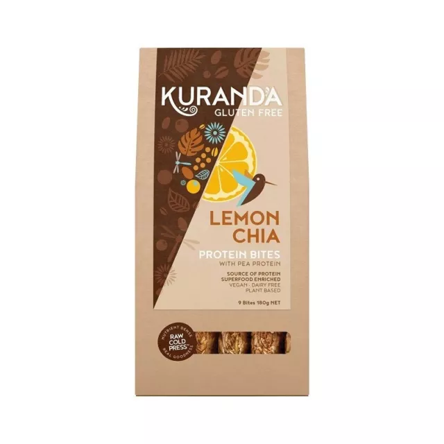 Kuranda Gluten Free Protein Bites Lemon Chia 20g x 9 Bites