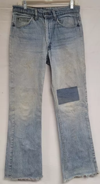 Vintage Levis 517 Denim Jeans Repaired Distressed Orange Tab Usa Made Size 30X30