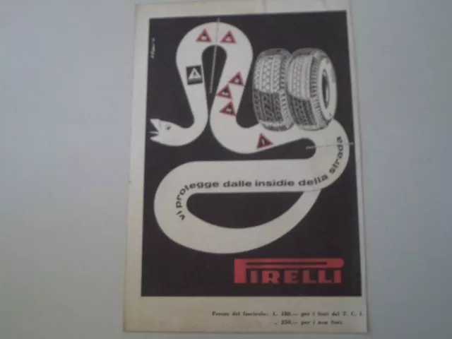 advertising Pubblicità 1951 PNEUMATICI PIRELLI