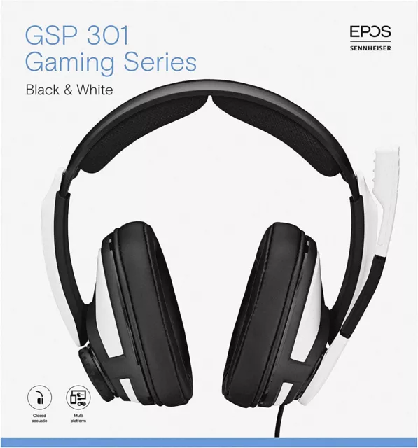 Sennheiser Epos GSP 301 Casque Audio Gaming-Headset - Noir/Blanc - Neuf Ovp