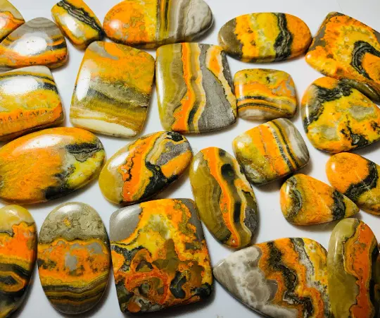 Natural Hand Polish Designer Bumble Bee Jasper Cabochon Loose Gemstone Mix Lot