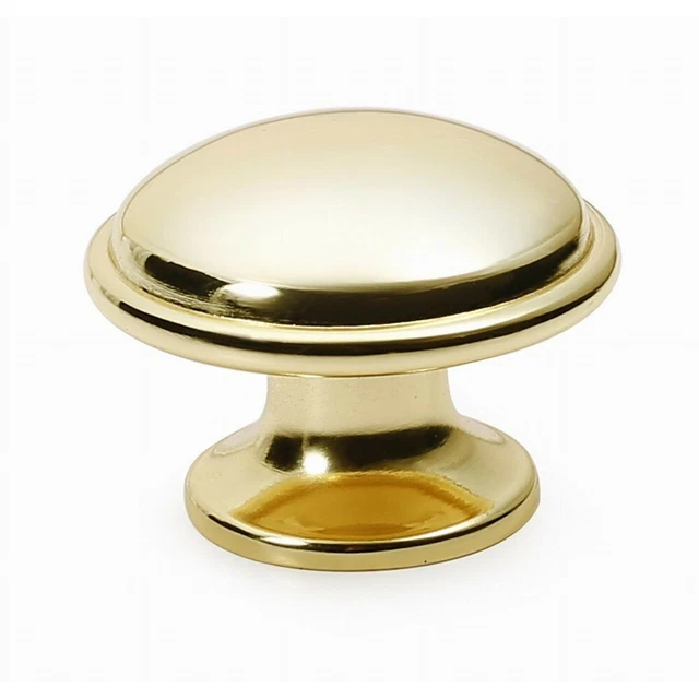 Modern Style Bright Brass Plated Kitchen & Bath Cabinet Knob- Value Pack of 6