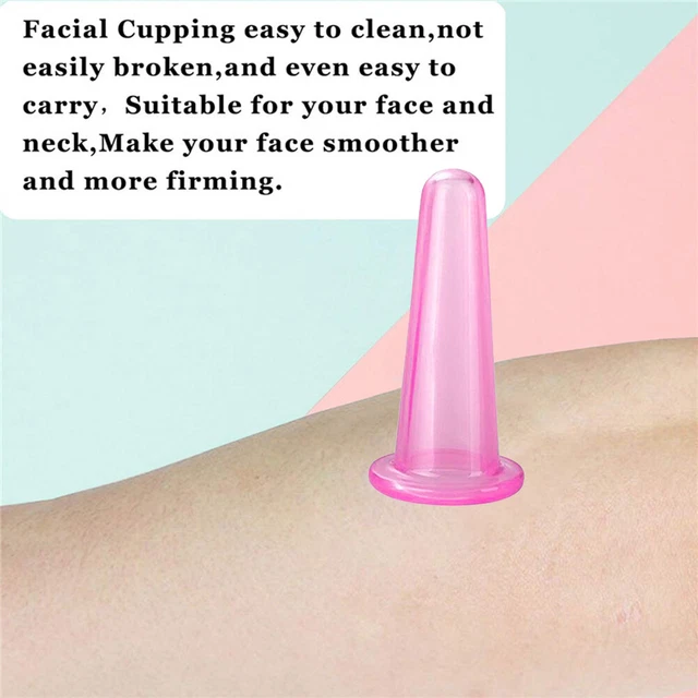 4Pcs Beauty Health Anti Cellulite Suction Cans for Body Neck Face (Pink) 4