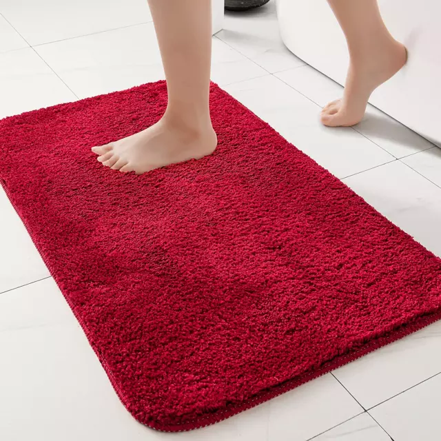 Bathroom Rugs Non Slip Bath Rug Shaggy Bath Mat Absorbent Bathroom Rug Small Rug