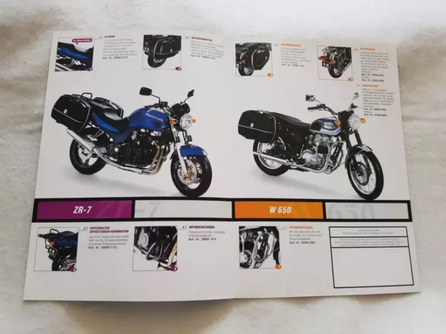 KAWASAKI ZR-7 + W650 EQUIPMENT Motorcycle Sales Brochure c1990 GERMAN TEXT 2