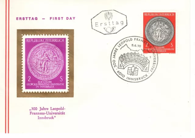 FDC Österreich 300 Jahre Leopold-Franzens-Universität Innsbruck 1970