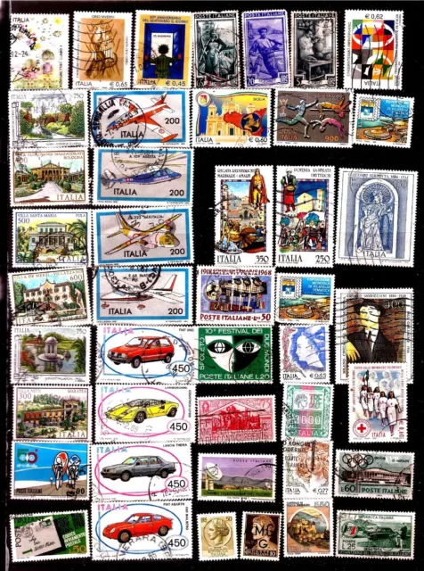 PIM1593/11 Italie 105 timbres oblitérés : sujets divers et variés