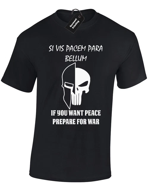 Si Vis Pacem Mens T Shirt Cool Gym Training Top Bodybuilding Mma Ufc Vest