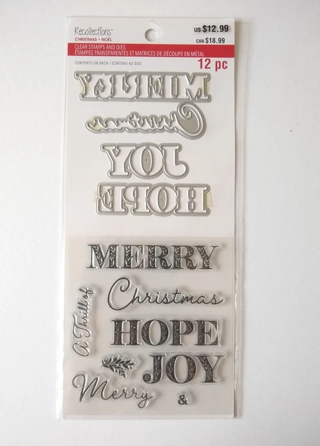 Erinnerungen Briefmarken & Stanzen Set Weihnachten Hoffnung Freude Frohe Weihnachten 8 Briefmarken 4 Stanzen