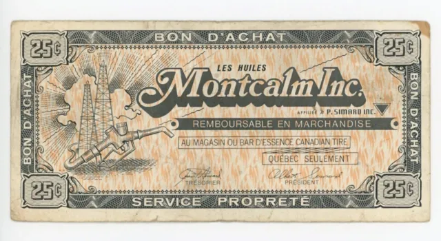 Huiles Montcalm Petrolium Simard Coupons 25 Cents Canada #18949
