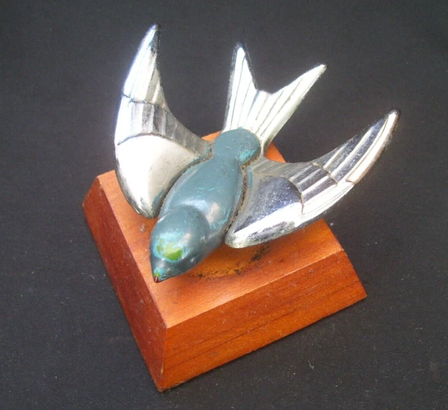VINTAGE 1950S TOMTIT BIRD CAR RADIATOR CAP MASCOT~SWALLOW/BLUEBIRD HOOD ...