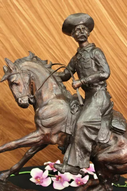 Cowboy & Horse Country Western Scene Frederic Remington Bronze Sculpture Statue