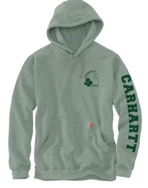 Carhartt SHAMROCK HOODIE Sweatshirt Men 2XL GREEN LOOSE FIT Pullover NWT