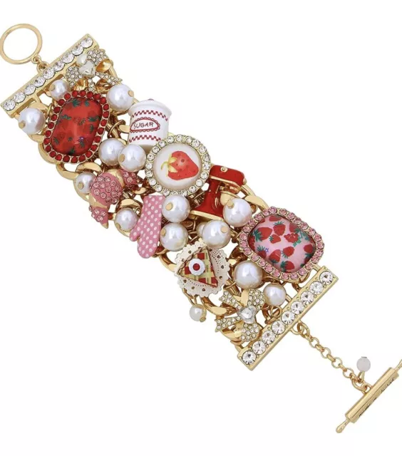 BETSEY JOHNSON BABYCAKES CLUSTER BAKING BRACELET Pie Pink Crossaint Mixer