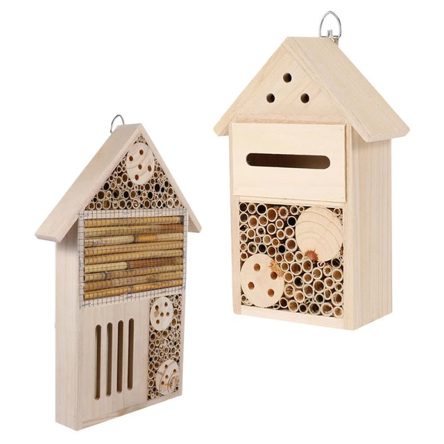 2pcs Hive House Maison en Bois suspendu Maison d'insectes pour coccinelles
