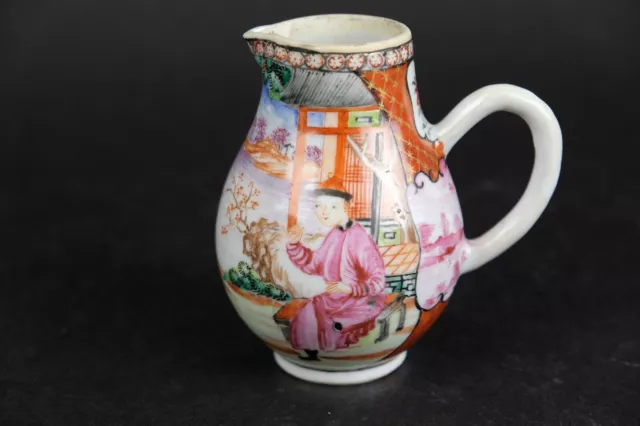 Perfect antique chinese export porcelain mandarin ewer Figures 18thC