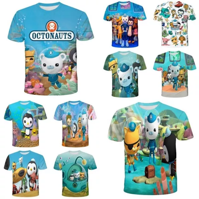 Kids Boys Girls 3D Octonauts Casual Short Sleeve T-Shirt Tee Top 2-13Yrs UK