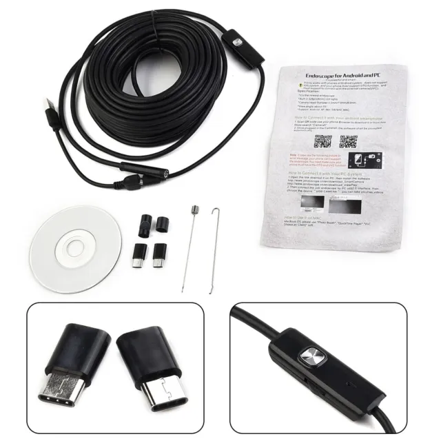 7mm 15m/50 Tuyau Inspection 6LED Caméra Endoscope Vidéo for Téléphone PC Eau