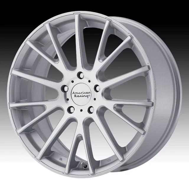 American Racing AR904 Machined Silver 17x7 5x4.5 40mm (AR90477012440)