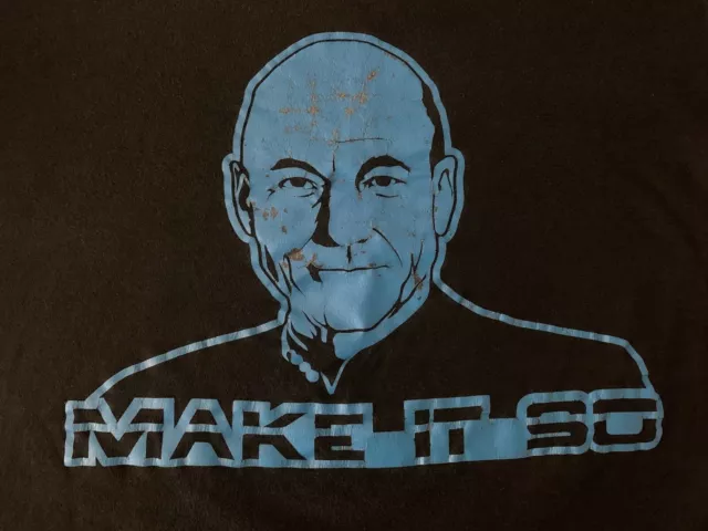 Star Trek Next Generation Captain Picard “Make It So” Womens T Shirt Medium TV