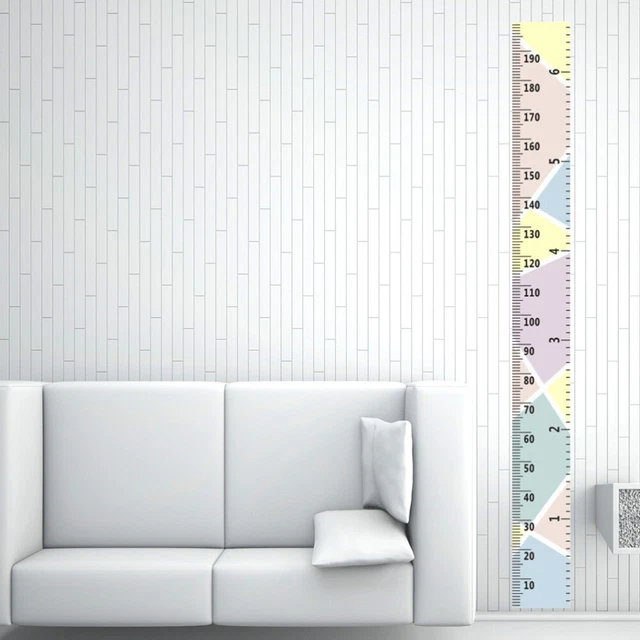Stadio Metro Murale Per Bambini LoveNite - Rosa, 200x20 Cm, Tela Di Tela, Scale In Cm E Ft, Con Gancio